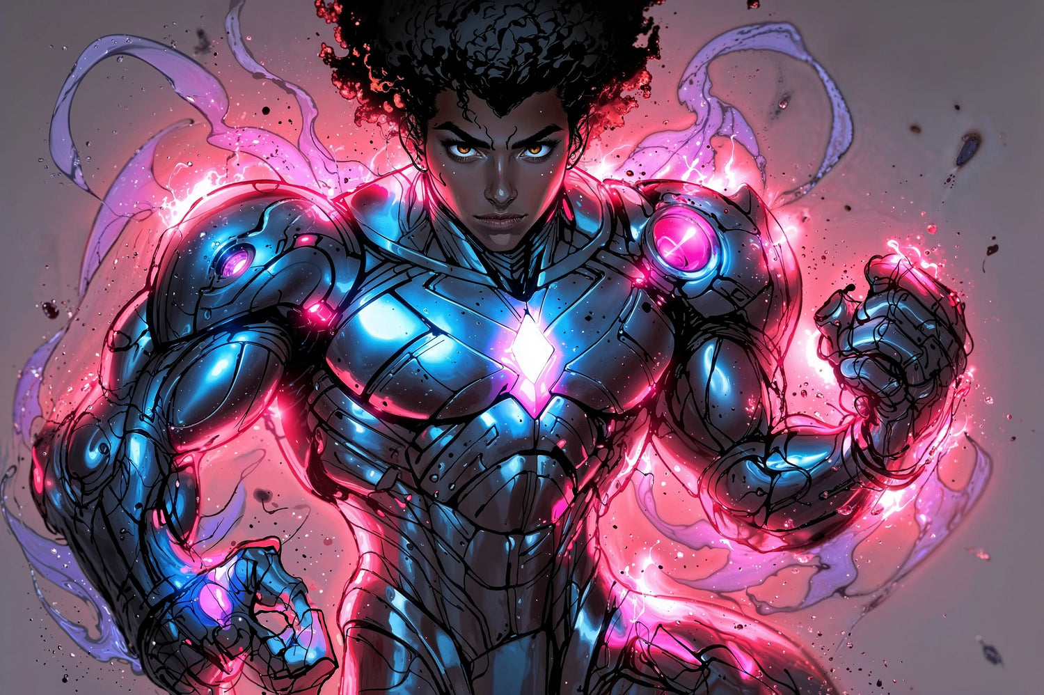 Afro-Anime Bio-Boosted Symbiote Universe Posters M. Digital Artz