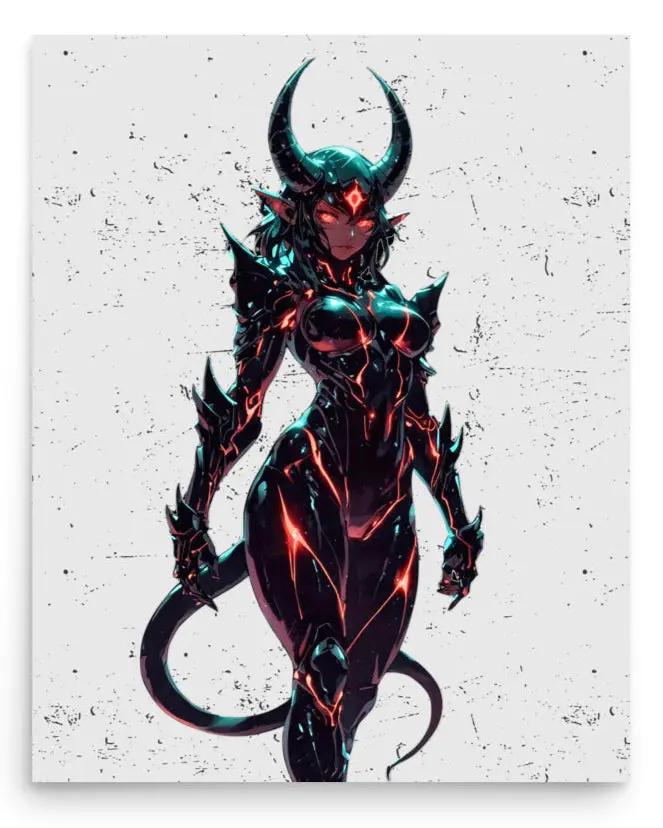 Dark Cyberpunk Symbiotic Bio-Armored Art — 16×20 Enhanced Matte | M Digital Artz™ - M. Digital Artz