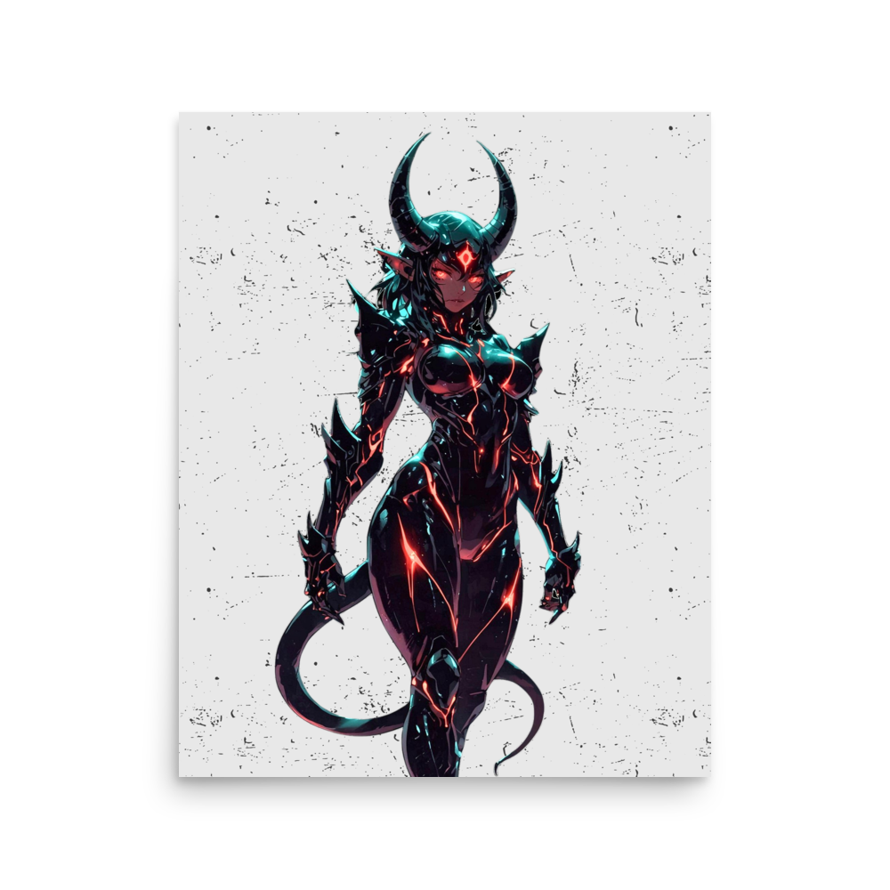 Dark Cyberpunk Symbiotic Bio-Armored Art — 16×20 Enhanced Matte | M Digital Artz™ PPV