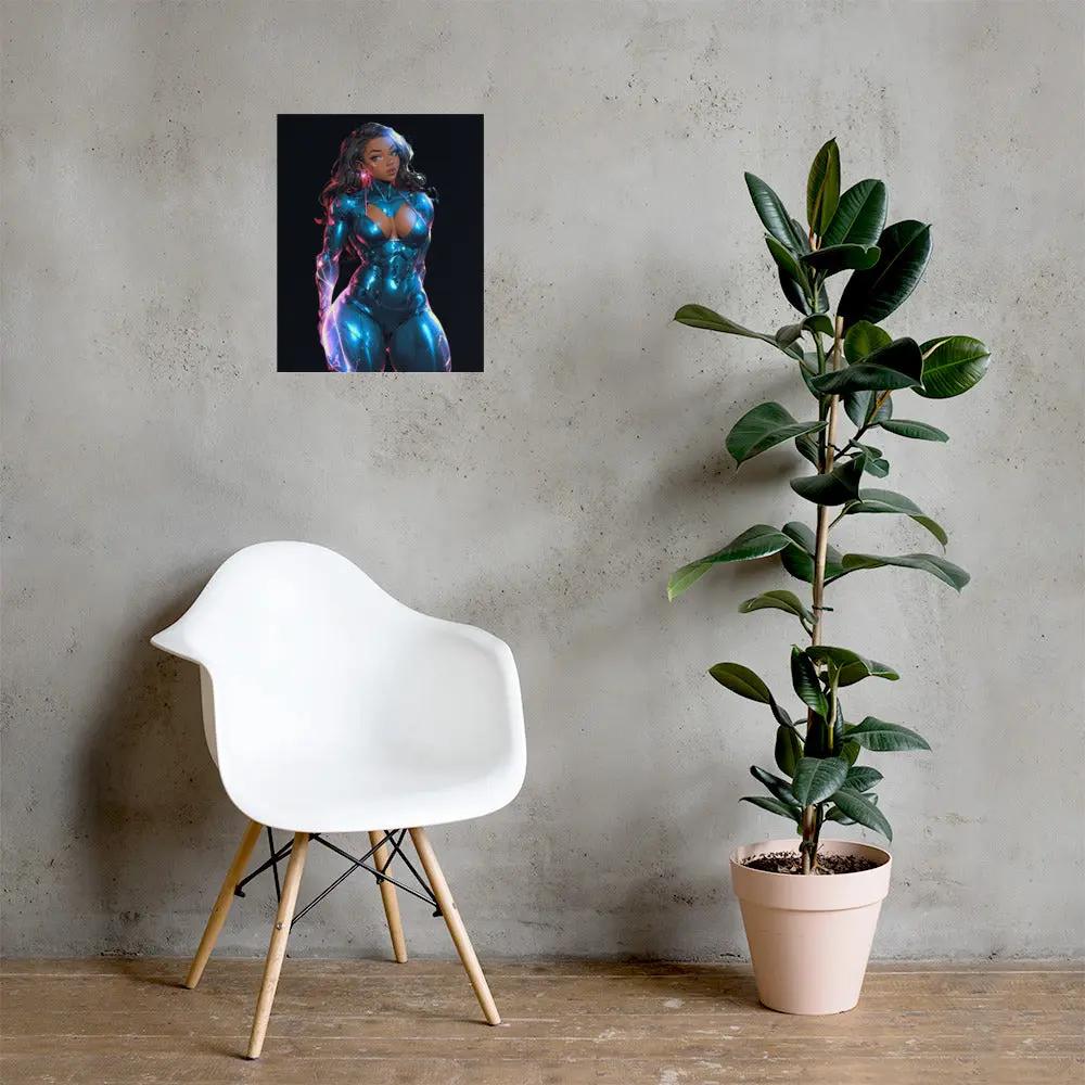 Cyberpunk Afro-Anime Aesthetic Poster — 16×20 Enhanced Matte M Digital Artz™ - M. Digital Artz