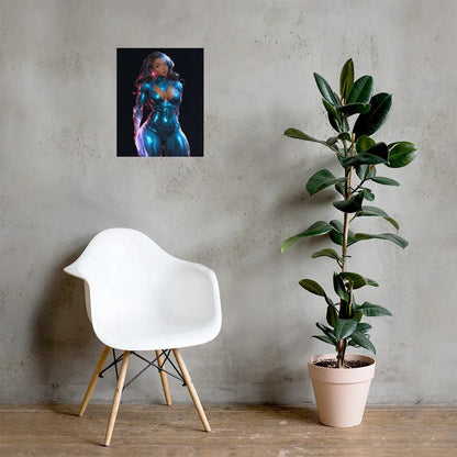 Cyberpunk Afro-Anime Aesthetic Poster — 16×20 Enhanced Matte M Digital Artz™ - M. Digital Artz