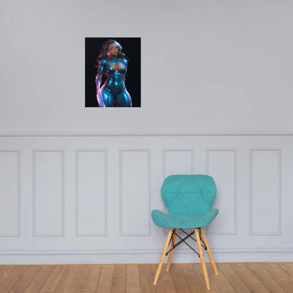 Cyberpunk Afro-Anime Aesthetic Poster — 16×20 Enhanced Matte M Digital Artz™ - M. Digital Artz